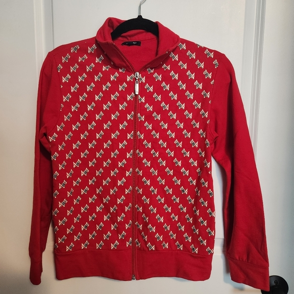 Vintage Red Burberry London Zip up Sweater - Picture 2 of 8